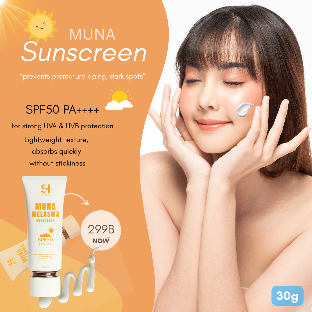 MUNA Sunscreen SPF50 PA++++ – Lightweight Daily Face Sunscreen 30g