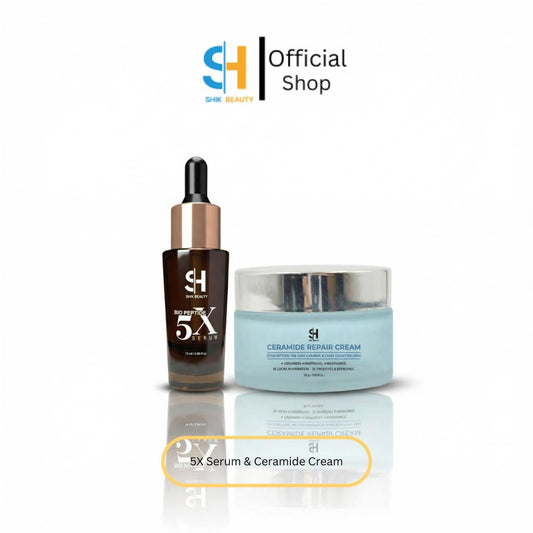 2-Step Barrier Repair Set – Bio Peptide 5X Serum & Ceramide Repair Cream