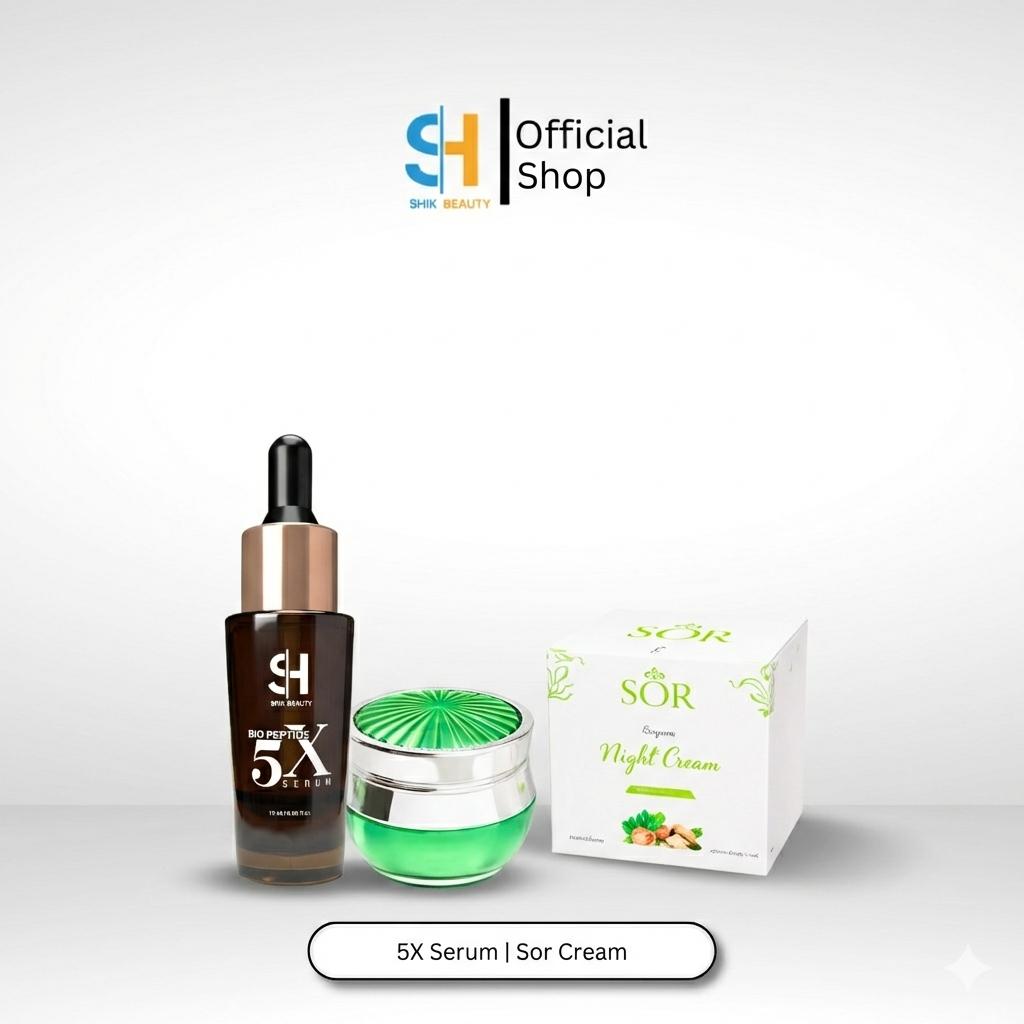Night Repair Skincare Set – 5X Bio Peptide Serum & SOR Night Cream