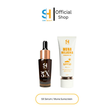 2-in-1 Skincare Set – Bio Peptide 5X Serum & MUNA Melasma Sunscreen SPF50
