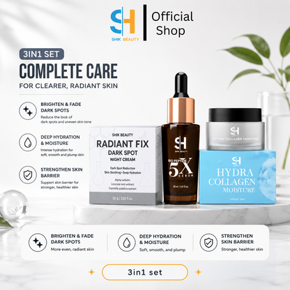 SHIK BEAUTY 3-in-1 Night Routine Set – Peptide Serum + Moisture + Night Cream