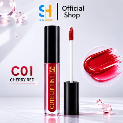 SHIK BEAUTY Cute Lip Tint – Moisture Gel Tint | Cherry Red C01 & Berry Pink C02