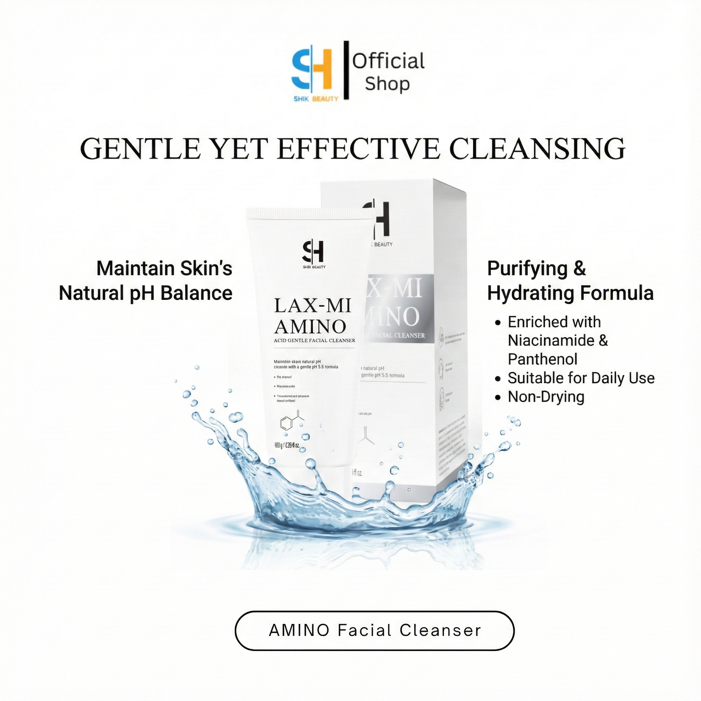 SHIK BEAUTY LAX-MI Amino Acid Gentle Facial Cleanser pH 5.5 – 100ml