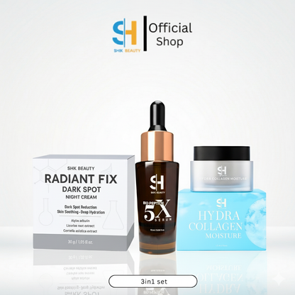 SHIK BEAUTY 3-in-1 Night Routine Set – Peptide Serum + Moisture + Night Cream
