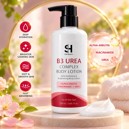 SHIK BEAUTY B3 Urea Complex Body Lotion 250ml | Niacinamide 5% + Urea 5% + Alpha-Arbutin | Brightening, Deep Hydration & Smooth Skin