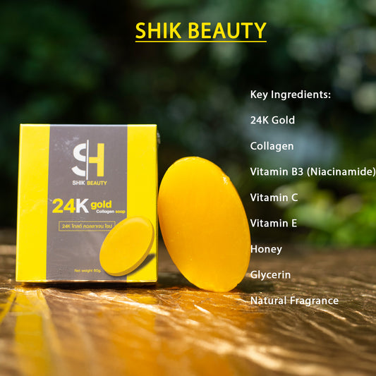 SHIK BEAUTY 24K Gold Collagen Soap – Brightening & Nourishing Bar (60 g)