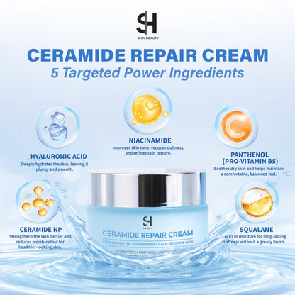 Ceramide Repair Cream 30g – Barrier Support Gel Cream with Ceramides, Niacinamide & Panthenol