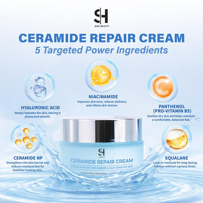 Ceramide Repair Cream & SPF 50 Sunscreen Set – Barrier Care and Daily UV Protection